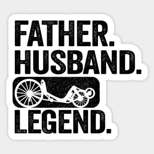 Father Husband Recumbent Legend Funny Recumbent Bike Sticker